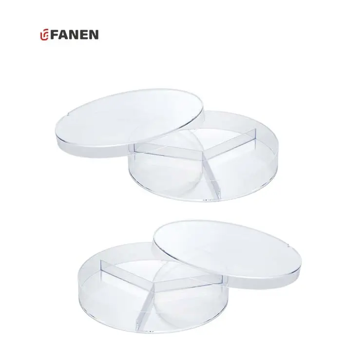 Fanen Laboratory Consumables Medical Three Rooms Size 90mm Plastic Standard Petri Dish