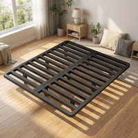 Lit pliant pleine grandeur avec cadre en fer flottant pour usage domestique, 15m 18m, sans tête de lit, design suspendu minimaliste et moderne pour chambre à coucher
