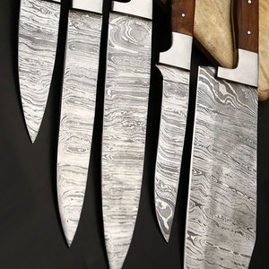 Juego de Cuchillos de Cocina Damasco con Logotipo Personalizado, Proveedor Mayorista, Juego de Cocina Damasco con Cuchillos de Mango de Madera Premium - Product Image 6