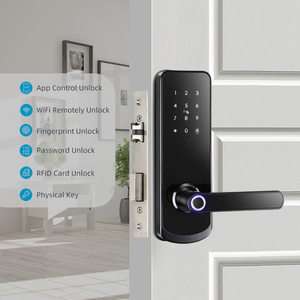 Tuya TTlock kunci pintar pintu aluminium, kontrol WiFi sidik jari fitur tombol fisik kode kombinasi aplikasi pembaca kartu - Product Image 2