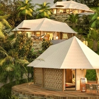 Nouveauté 2024 Tente de Glamping Éco & Luxe Romantique, Imperméable, pour Campement, Maison Préfabriquée, Resort, Désert et Safari
