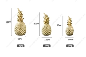 Nordique Résine Artisanat Ananas Doré Ornements Créatifs En Gros <span class=keywords><strong>Salon</strong></span> Cave À Vin Meuble TV <span class=keywords><strong>Décoration</strong></span> De Bureau - Product Image 2