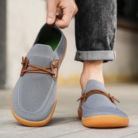 Chaussures de course souples et respirantes pour hommes, à semelle souple zéro drop, avec large embout, style pieds nus, à enfiler, pour la conduite et la marche, mocassins plats de grande taille