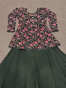 Beau Top-Ensemble Palazzo Top en georgette lourde avec beau Palazzo brodé entièrement cousu Matériau de qualité supérieure - Product Image 2