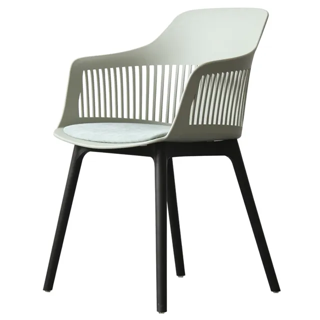 Nordic Dining Plastic Chair Upholstery PP Armchair Seat Pad Plastic Chair For Cafe Restaurant Living Room Outdoor
