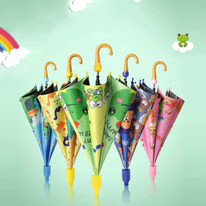 Parapluie droit CHUVABAND de luxe 16 pouces à 8 baleines, motif dessin animé mignon pour enfants, ouverture automatique, tube en fer, avec housse imperméable, idéal pour les cadeaux d'affaires - Product Image 1