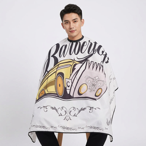 Nouvelles capes de barbier en polyester léger, résistantes à l'eau, antistatiques, écologiques, avec col élastique réglable et logo personnalisé - Product Image 1