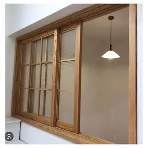 Prima New Ventana de madera maciza natural Ventana de estilo clásico Madera de pino buena función con hardware de alta calidad