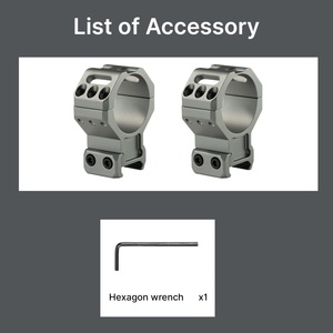 Anneaux de montage pour lunette BANGBANG en aluminium 34 mm, hauteur centrale 1,38 po pour montage sur rail de 20 mm, observation extérieure (gris) - Product Image 5