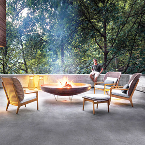 Fauteuil de salon d'extérieur de luxe en teck et rotin PE, fauteuil à dossier haut, canapé de jardin moderne, <span class=keywords><strong>chaise</strong></span> individuelle pour patio australien - Product Image 4