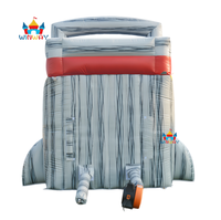Toboggan aquatique gonflable direct usine avec piscine amovible, design gris marbré, aires de jeux aquatiques pour enfants pour l'été et les loisirs en plein air
