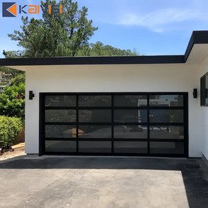 <span class=keywords><strong>Porte</strong></span> <span class=keywords><strong>de</strong></span> <span class=keywords><strong>garage</strong></span> moderne à panneaux sectionnels, vue panoramique, résistante aux chocs, en verre trempé - Product Image 2