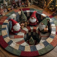 3D-Gedruckter Kristallvelours Runder Weihnachtsteppich Wohnzimmer Sofa Festliche Atmosphäre Dekoration Unterstützt Individualisierung