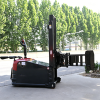Chariot élévateur électrique à tambour de 1,5 tonne avec rotation hydraulique à 360 degrés, option batterie lithium-ion pour la manutention de rouleaux de papier
