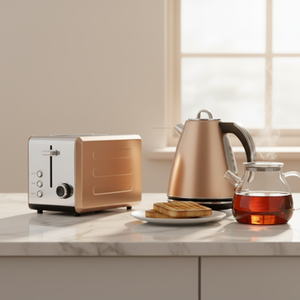 Ensemble petit-déjeuner vintage personnalisé Ousheng Factory : <span class=keywords><strong>Grille</strong></span>-<span class=keywords><strong>pain</strong></span> multifonction 2 tranches en acier inoxydable <span class=keywords><strong>et</strong></span> <span class=keywords><strong>bouilloire</strong></span> 1,7 L en acier inoxydable 304 avec indicateur de niveau d'eau - Product Image 1