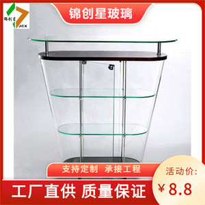 Vitrine moderne en verre avec design incurvé, haute transmission lumineuse, autoportante pour écran d'affichage - Product Image 3