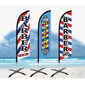 Bannière publicitaire personnalisée pour <span class=keywords><strong>club</strong></span> de sport en plein air Barber Shop Plume Drapeau de plage sans poteau <span class=keywords><strong>Auto</strong></span> - Product Image 3