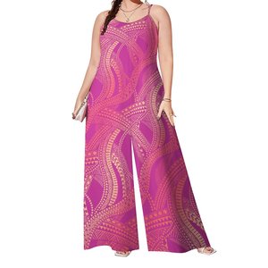 Hawaii Polynesian Hibiscus Printed Custom Sling Playsuit tute da donna Fashion <span class=keywords><strong>One</strong></span> <span class=keywords><strong>Piece</strong></span> tuta pagliaccetto <span class=keywords><strong>abbigliamento</strong></span> personalizzato donna - Product Image 6