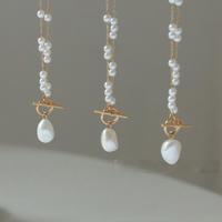Collier élégant pour femme avec pendentif perle, chaîne en acier inoxydable plaqué or 18 carats et fermoir OT au design unique