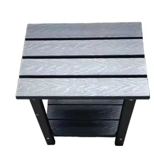 Table d'angle moderne en HDPE, petite table d'appoint en plastique imitation bois pour salle de bain - Product Image 2