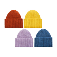 Bonnet en acrylique tricoté, couleur unie, chaud, coupe-vent, hiver, extérieur, unisexe, logo personnalisé, vente en gros