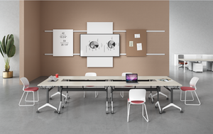 Nội Thất Trường Học Hiện Đại Đào Tạo Sinh Viên Gấp Bàn Văn Phòng Khung Với Di Chuyển Bánh Xe Văn Phòng Gấp Bảng - Product Image 5