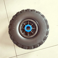 Roue pleine en polyuréthane 10 pouces 4.10/3.50-4 avec jante en plastique et roulement à rouleaux, certifiée CE, capacité de charge 100 kg pour chariot