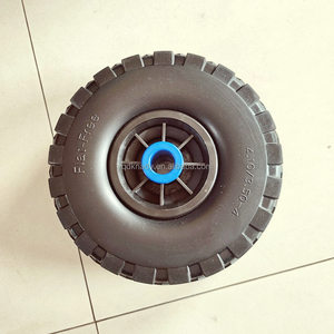 Pneu Sólido de Poliuretano 10 Polegadas 4.10/3.50-4 Roda de Espuma com Aro de Plástico e Rolamento Certificado CE Capacidade de Carga de 100KG para Carrinho - Product Image 6