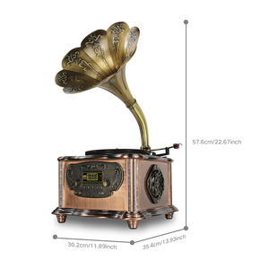 Retro <span class=keywords><strong>Bluetooth</strong></span> Vinyl Máy nghe nhạc ghi âm cho LP hồ sơ với cổ điển gramophone - Product Image 6