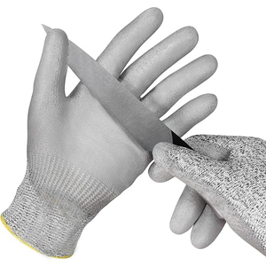 Guantes anticortes Nivel D Guantes DE TRABAJO resistentes a los cortes recubiertos de PU - Product Image 1