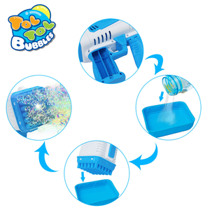 Vente en gros de pistolets à bulles lumineux à 36 trous, jouet en plastique pour enfants, activité estivale en plein air, cadeau pour anniversaire, mariage, fête - Product Image 4
