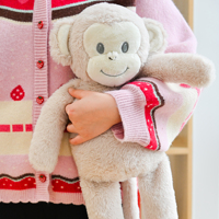 Peluche singe brun doux personnalisée de 30 cm pour cadeau promotionnel d'entreprise, vente en gros OEM ODM