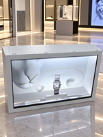 Vitrine d'exposition LCD transparente de 55 pouces de qualité supérieure pour la présentation de bijoux, montres et produits de vente au détail