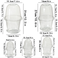 Pots de plantation transparents en PET de 3,5 pouces, 4 pouces, 5 pouces, 6 pouces, 7,6 pouces, pots de jardin, gobelets à semences, pots de pépinière avec dômes d'humidité