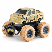 Vente en gros de mini-modèles de monster truck en plastique, jouet à friction, 4 styles, voiture de cascade à inertie pour enfants