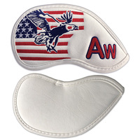 Housse de tête de fer de golf en PU brodée style casquette, motif Aigle des États-Unis, fabriquée en Chine, pour cadeaux d'affaires, housse de putter de golf