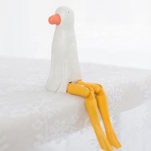 Ornamen gaya manis sederhana kerajinan kayu Seagull kaki panjang buatan tangan gaya Eropa untuk mebel Desktop terukir kreatif kecil - Product Image 3