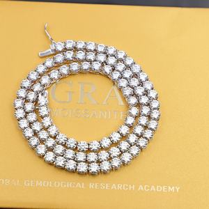 Cadena de Tenis de Plata de Ley S925 con Diamantes de Moissanita de 5 mm, Estilo Hip Hop, de 7 a 26 Pulgadas - Product Image 4