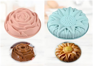 2 confezioni riutilizzabili per alimenti grandi stampi da forno in Silicone fiore antiaderente a forma di fiore padella per torte torta di pane sformato strumenti per torte - Product Image 5