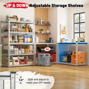 Five Tier Garage Shelf 72 In H Steel Adjustable Heavy Duty Storage Rack For Tools And Equipment - Product Image 5
