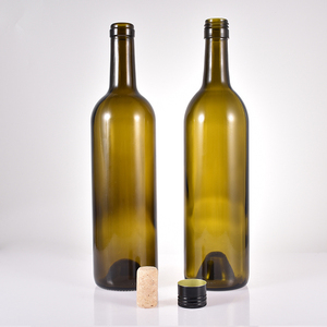 Bouteille en verre de vin rouge <span class=keywords><strong>bordeaux</strong></span> exquis de style classique 750ml 25oz avec bouchons pour cave - Product Image 1