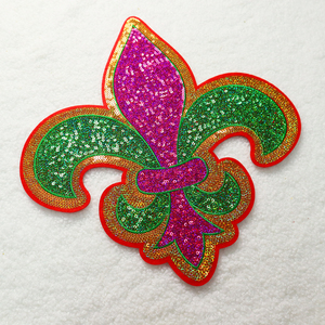 Bargain China 225 Mardi Gras Patch ROUND Mardi Gras <b>Sequin</b> Patches China Glitter Patches - Product Image 3