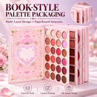 Boîte de maquillage pliable multi-pages sur mesure, boîte d'emballage de palette cosmétique en papier de haute qualité