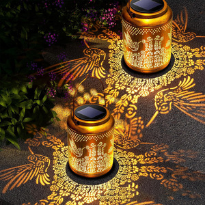 Lanternes solaires d'extérieur modernes, colibris, IP65, étanches, suspendues, en métal, LED, lumière décorative pour jardin, patio, cour, allée - Product Image 3