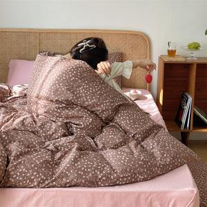 Set Seprai Katun Matte Murni 4 Buah, Set Seprai Selimut Penutup Tempat Tidur Katun Sederhana Netral - Product Image 4