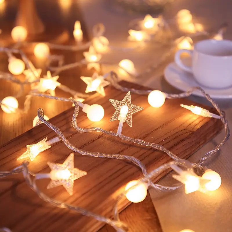 屋内格安クリスマススタースノーフレークLEDライトスティング妖精装飾ライトホームホリデー装飾照明装飾品