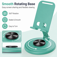 Macaron Vert 360 °   Support de téléphone de bureau rotatif, support de bureau pliable réglable en hauteur pour smartphone, tablette, maison, bureau