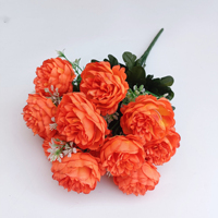 PT-P12001 Künstlicher Blumenstrauß Hochwertiger 12-Köpfiger Vintage Seidenblumenstrauß für Partys und Hochzeiten