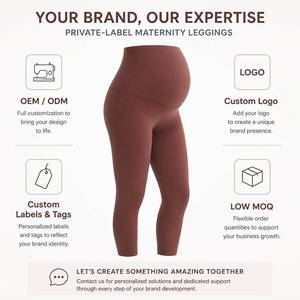 Leggings de maternité taille haute avec panneau de maintien ventral et confort sans couture pour la grossesse, le yoga, la détente et les activités quotidiennes - Product Image 6