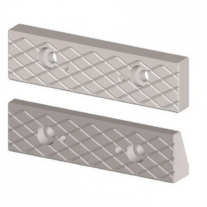 Mandril rómbico para tornillo de banco modular de 100 mm de longitud con patrón de diamante y orificios de montaje - Product Image 2
